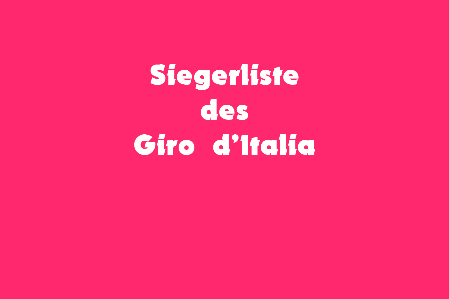 Giro d'Italia Sieger